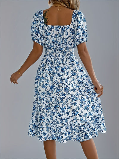 Eline | Bloemen Midi-Jurk