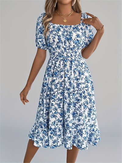Eline | Bloemen Midi-Jurk