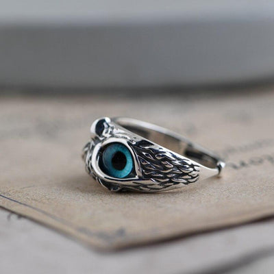 GELUKKIGE UIL RING IN ZILVER EN OPAL        4o