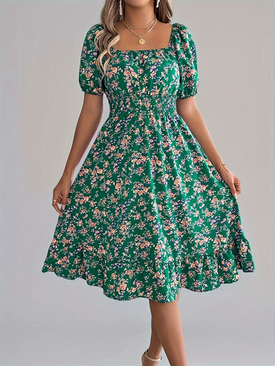 Eline | Bloemen Midi-Jurk