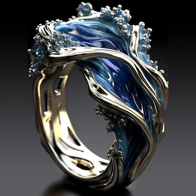 VINTAGE GOUDEN OCEAAN WAVY RING